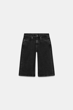 ZARA ДЖИНСОВЫЕ ШОРТЫ СО СРЕДНЕЙ ПОСАДКОЙ — ZW COLLECTION, ЧЕРНЫЙ