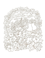 Cat's autumn picnic. Coloring Book