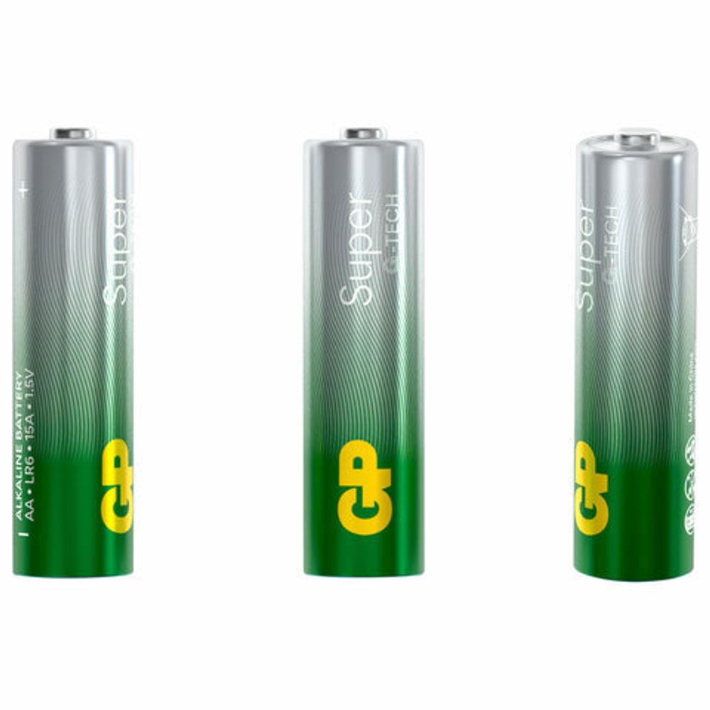 Батарейки GP Super, AA (LR6, 15А), алкалиновые, пальчиковые, КОМПЛЕКТ 20 шт., 15A-2CRVS20, GP 15A-2CRVS20