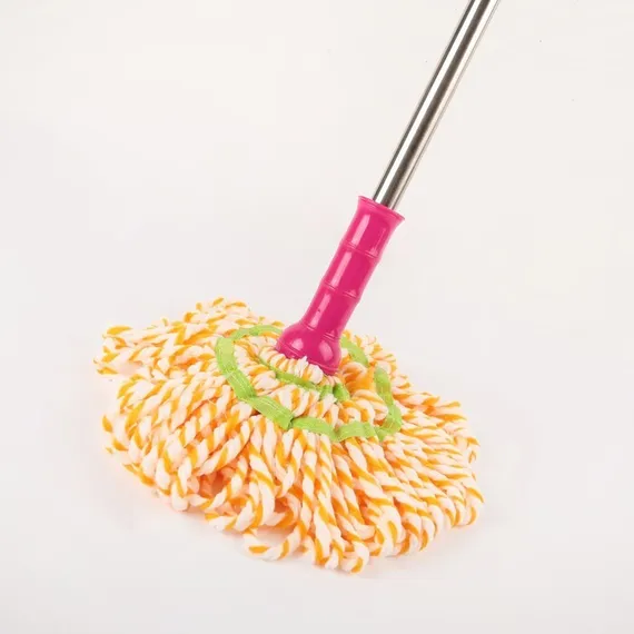 Швабра для мытья пола с отжимом Доляна, насадка из микрофибры 80 гр, стальная ручка 119 см, цвет МИКС