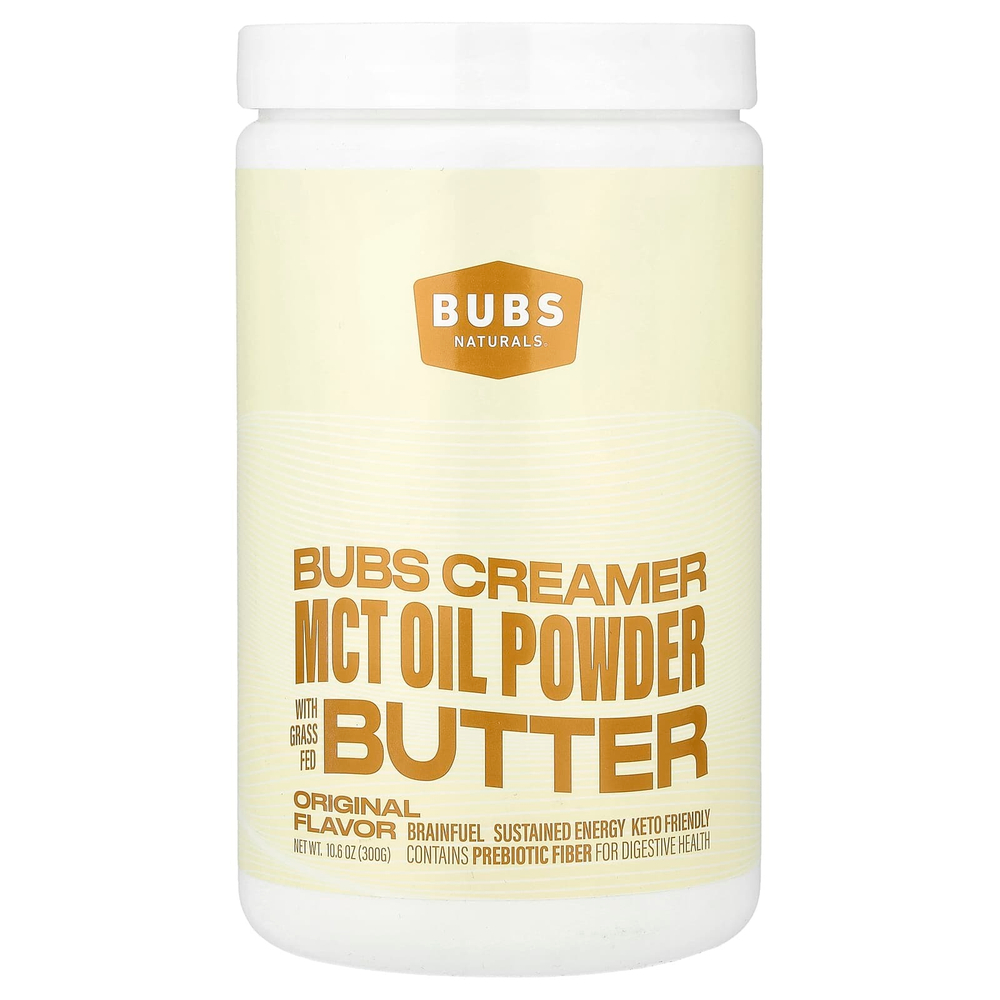 BUBS Naturals, Bubs Creamer, порошок из масла MCT с маслом от коров травяного откорма, оригинальный вкус, 300 г (10,6 унции)