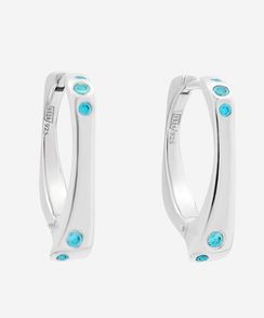 Серьги Аурель из серебра 925 с голубыми фиатами