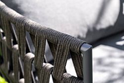 "Диего" лаунж-зона 4-местная плетеная из роупа (веревки), каркас алюминиевый темно-серый, роуп темно-серый