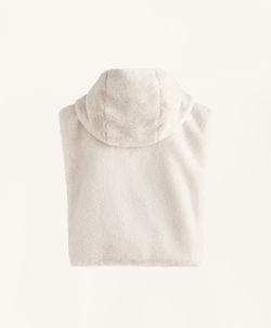 Oysho Жилет из искусственного меха с капюшоном, каменный