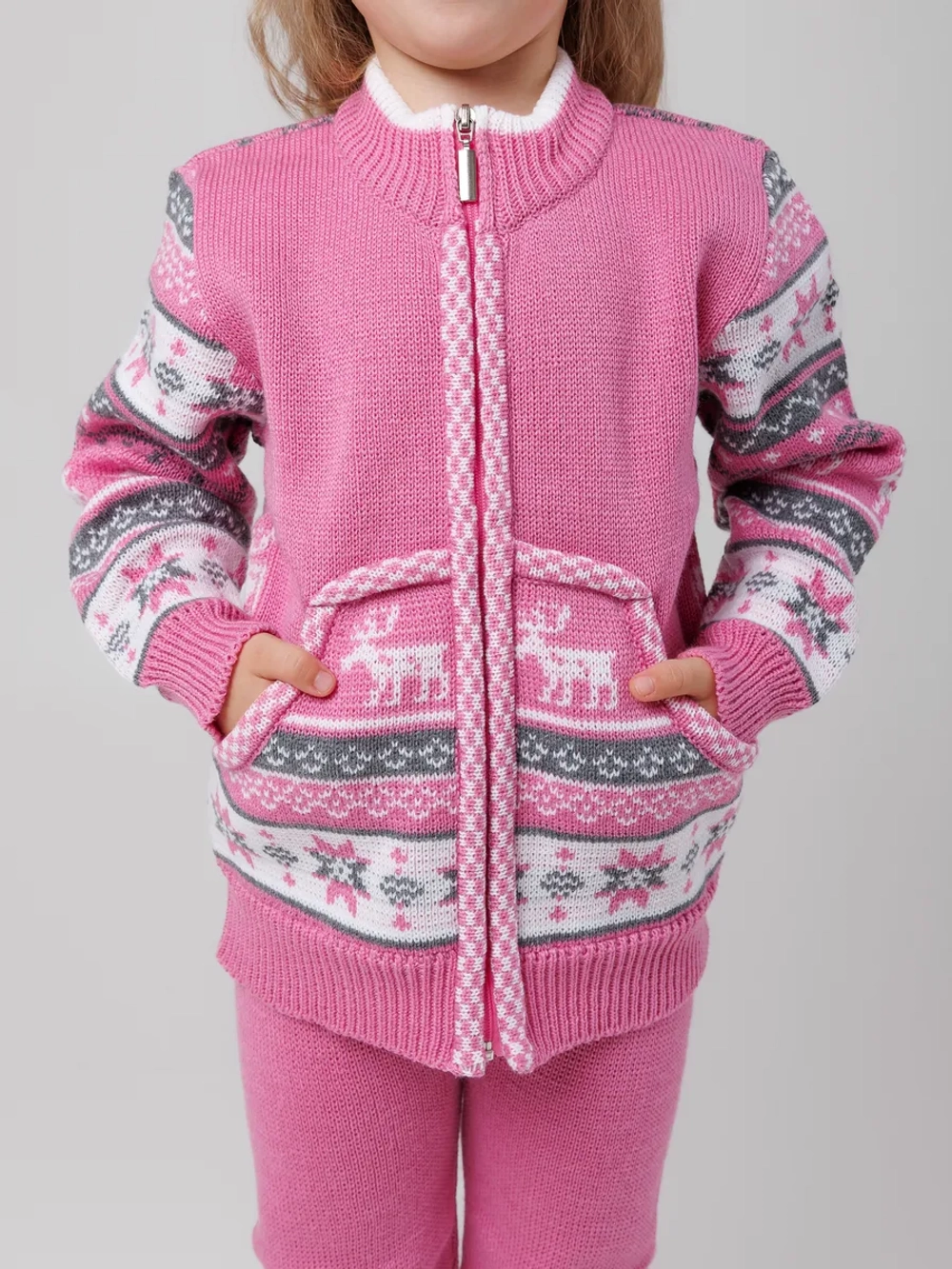 Кофта вязаная на молнии