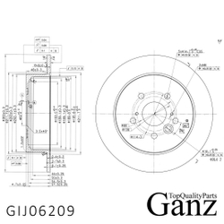 Диск тормозной задний с покрытием CHERY Tiggo /D=303mm GANZ GIJ06209