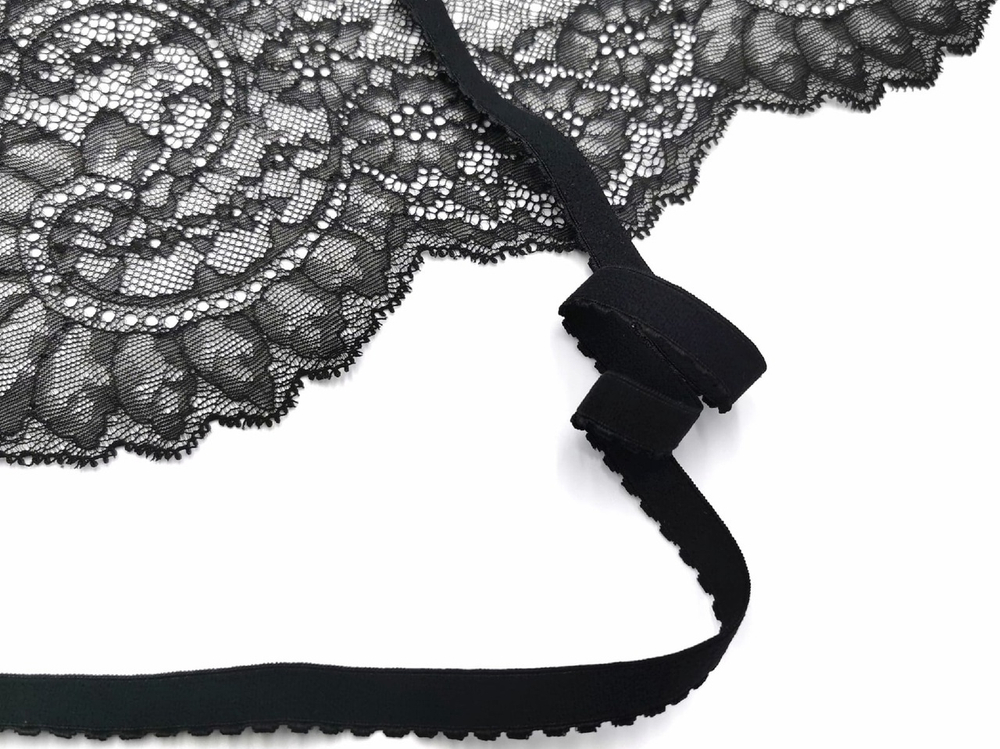 _Отделочная резинка с фестонами, 12мм, черный, (Арт: OTR641/12-170), м