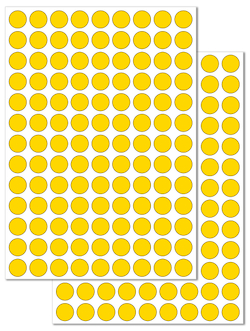 Желтые виниловые наклейки для упаковки и маркировки Policomprint M20, 12 мм. 234 шт.
