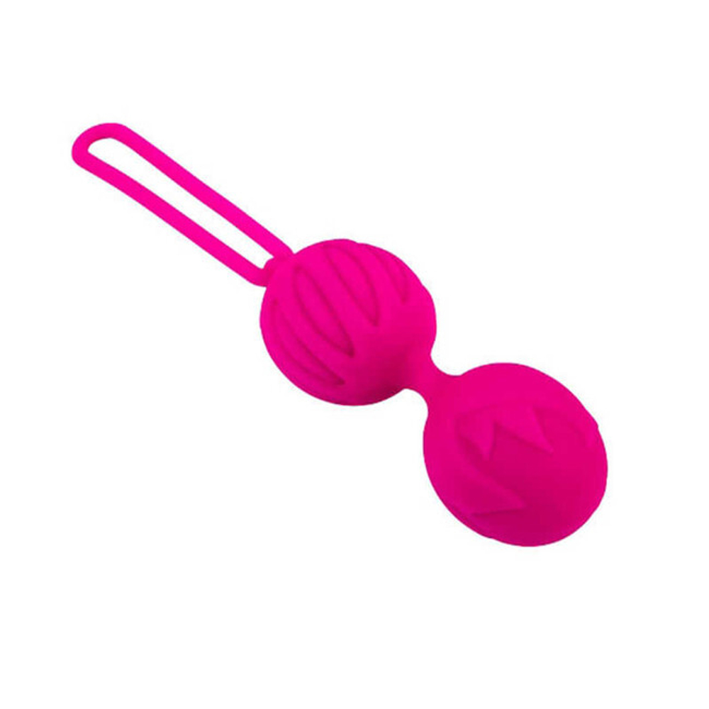 Вагинальные шарики на сцепке Geisha Lastic Ball L (малиновые) (Цвет: малиновый)