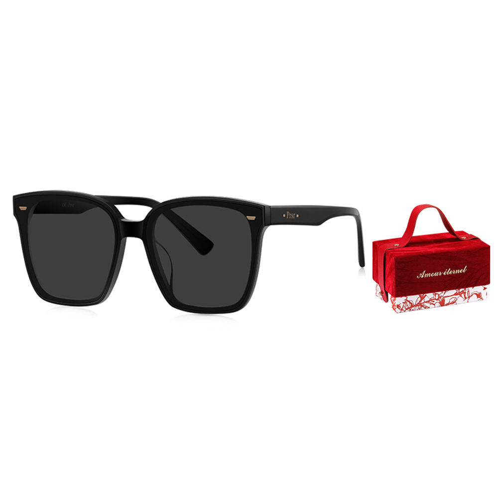 Prsr Plate Frame Square Sunglasses Unisex Black