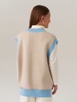 Жилетка для девочки в школу AT953 темно-бежевый