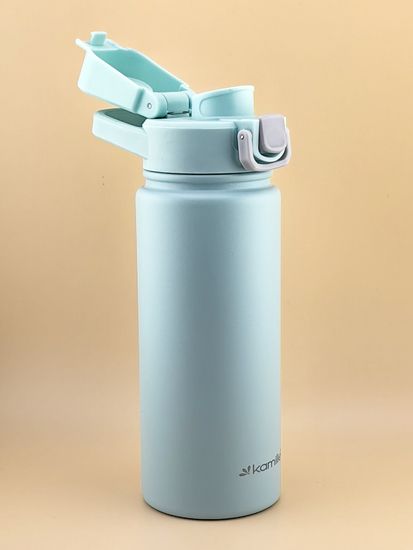 Термос-Бутылка спортивная 600 мл. Kamille KM 2179 из нержавеющей стали с замком и петлёй