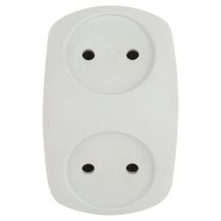 Разветвитель электрический ЭРА SPx-2-W на 2 розетки без заземления 10А белый