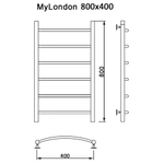 Полотенцесушитель MYFREA My London 80/40, шт