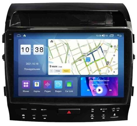 Магнитола для Toyota Land Cruiser 200 2007-2015 (климат на ШГУ) - Parafar PF381HighRN2K на Android 13, QLED+2K, ТОП процессор, 4Гб+32Гб, CarPlay, 4G SIM-слот