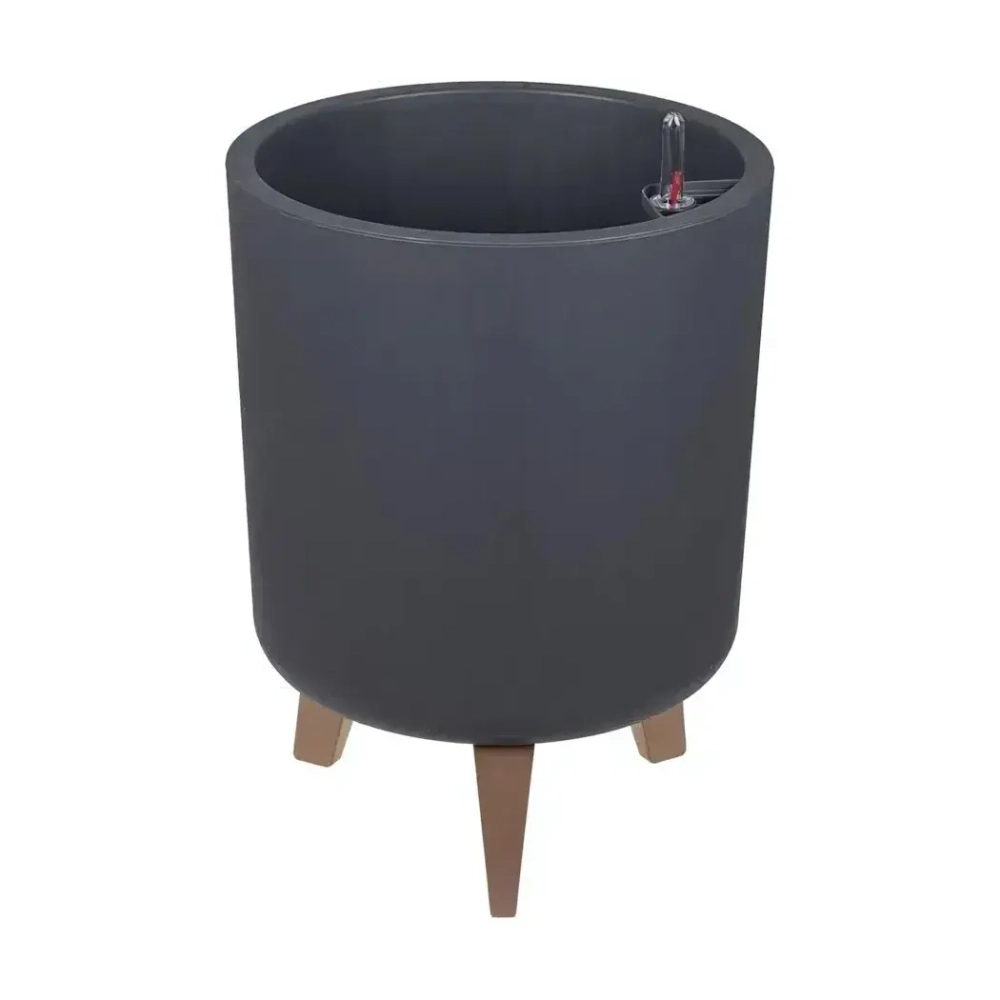 Кашпо на ножках высокое ФЛОРИАН 19л с автополивом графитовый