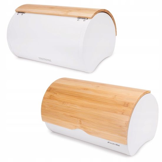 Набор Хлебница с емкостями для хранения Kamille KM 1121 нержавеющая сталь, бамбук