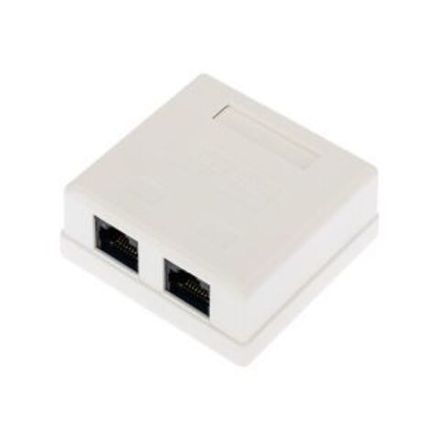 Розетка компьютерная внешняя, 2-порта RJ-45 (8P8C), UTP неэкранированная, категория 6, REXANT