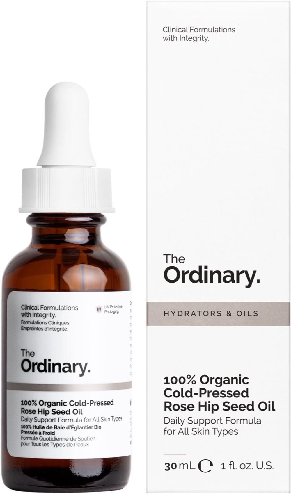 The Ordinary 100% Organic Cold-Pressed Rose Hip Seed Oil - Масло шиповника для увлажнения и укрепления кожи /   30  ml  / GTIN 769915195552