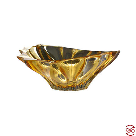 Фруктовница Aurum Crystal Plantica янтарная 33см
