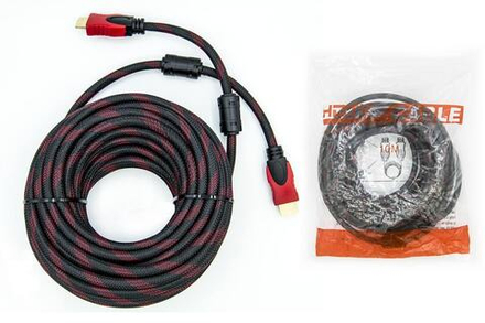 Кабель цифровой HDMI-HDMI Gold 10-метров плетёный ver1.4