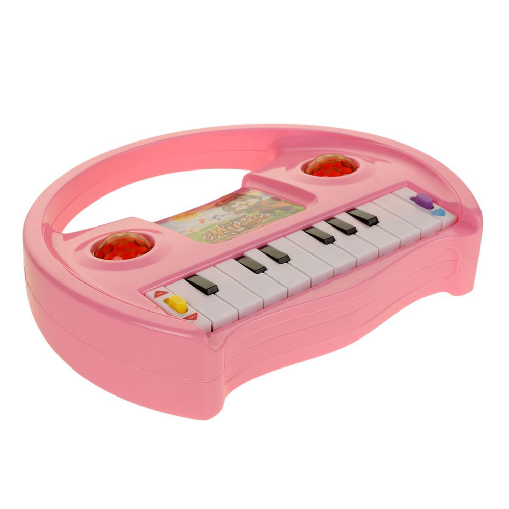Пианино на бат. 22,5см, розовый, пакет 856-1
