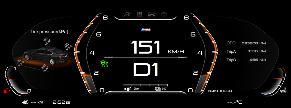 Цифровая приборная ЖК панель для BMW 3 серии F30/F31 2013-2017 NBT EVO RDL-1292