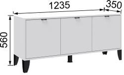 Гостиная Гира тумба для ТВ-техники ГТ-1 белый