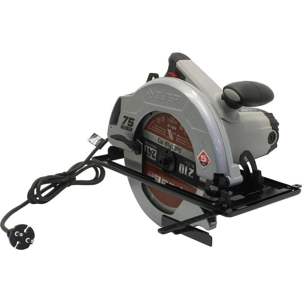 Пила циркулярная ЗУБР ПД-75, глубина пропила 70мм, мощность 2кВт