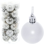 Новогодние шары 4 см (набор 24 шт) «Глянец», серебро