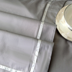 Комплект постельного белья Однотонный Сатин Премиум широкий кант на резинке OCPKR028