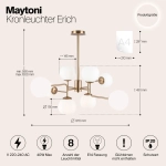 Люстра на штанге Maytoni ERICH MOD221-PL-08-G