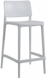 Стул пластиковый полубарный Papatya Joy-S Bar 65, белый