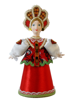 Кукла коллекционная в девичьем русском костюме