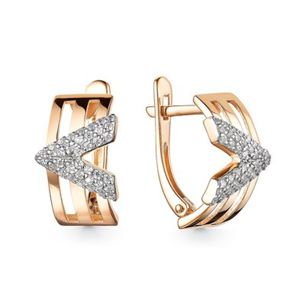 Серьги из золота с фианитами