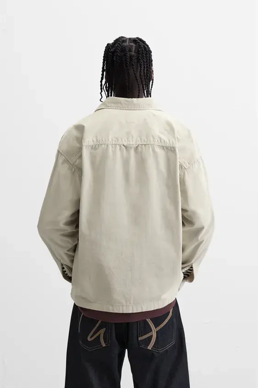 ZARA КУРТКА-РУБАШКА С КАРМАНАМИ, КАМЕННО-СЕРЫЙ