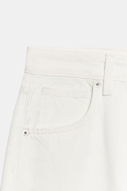 ZARA ДЖИНСЫ TRF BALLON СО СРЕДНЕЙ ПОСАДКОЙ И ПЕТЛЕЙ, БЕЛЫЙ