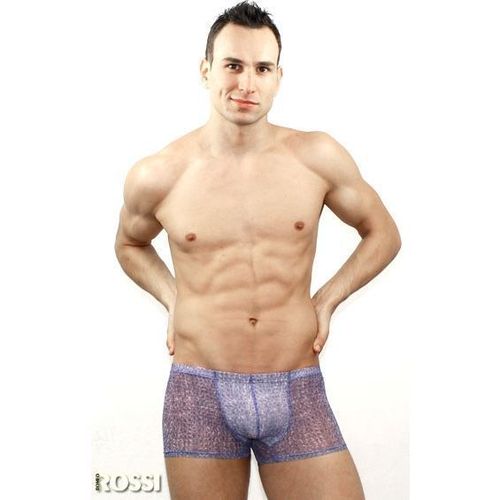 Мужские трусы боксеры прозрачные фиолетовые с рисунком змеиной чешуи Romeo Rossi Snake Purple Boxer 1RR00216