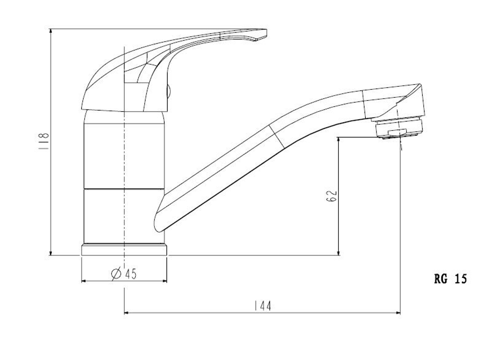 СМЕСИТЕЛЬ ДЛЯ КУХНИ ESKO RIGA  ИЗЛИВ-143ММ RG15