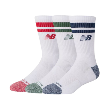 Теннисные носки New Balance Active Lifestyle Striped Crew 3P - team red