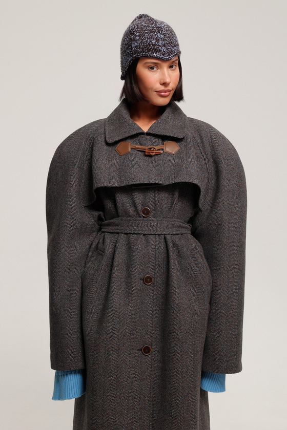 Пальто реглан миди