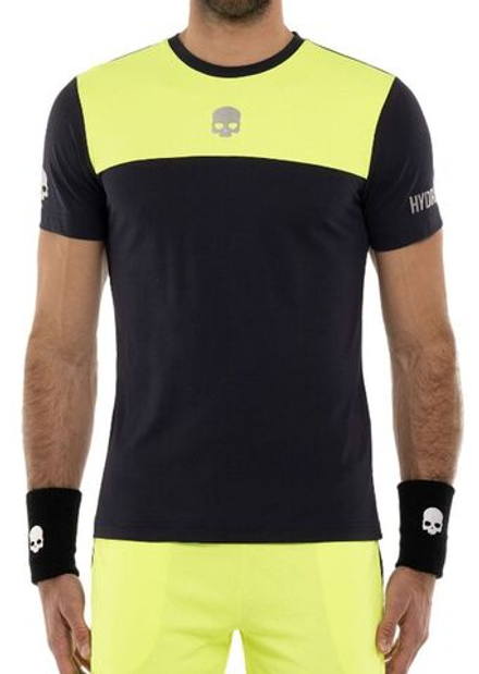 Теннисная футболка Hydrogen Block Color Tech T-Shirt - blue navy/fluo yellow