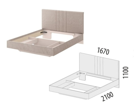 Флоренция-904 (DaVita) 904.01 Кровать двуспальная (каркас) 1600мм