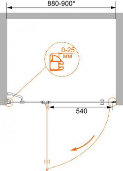 Душевая дверь Cezares VERONA B-12 120см. схема
