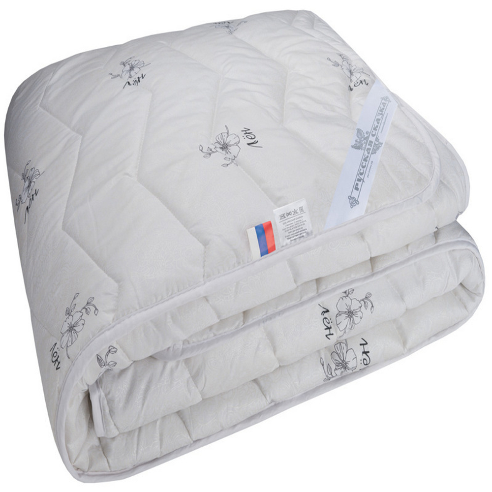 Одеяло "РУ. ЛЁН" Русская сказка, стандарт, плотность 300 г/м2, 100% хлопок, Россия.