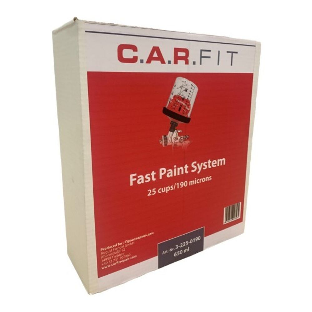Одноразовые бачки для краскопульта 650 мл системы FPS C.A.R. FIT с фильтром 125 мкм, 25 шт