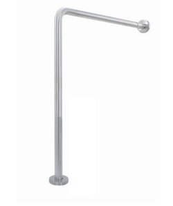 Поручень под углом 90 ⁰  Nofer для людей с ограниченными возможностями с настенным и  напольным точками опоры, глянцевый 15198.B купить