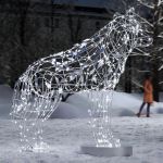 светодиодная фигура Волка, цвет холодный