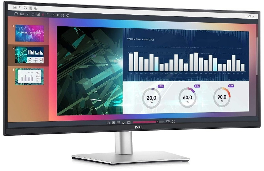 Монитор 34.14" DELL P3424WE 210-BGTY серебристый