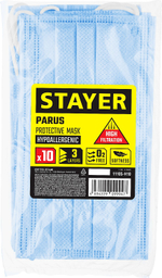 STAYER Parus, 10 шт, трехслойная техническая маска (11105-H10)